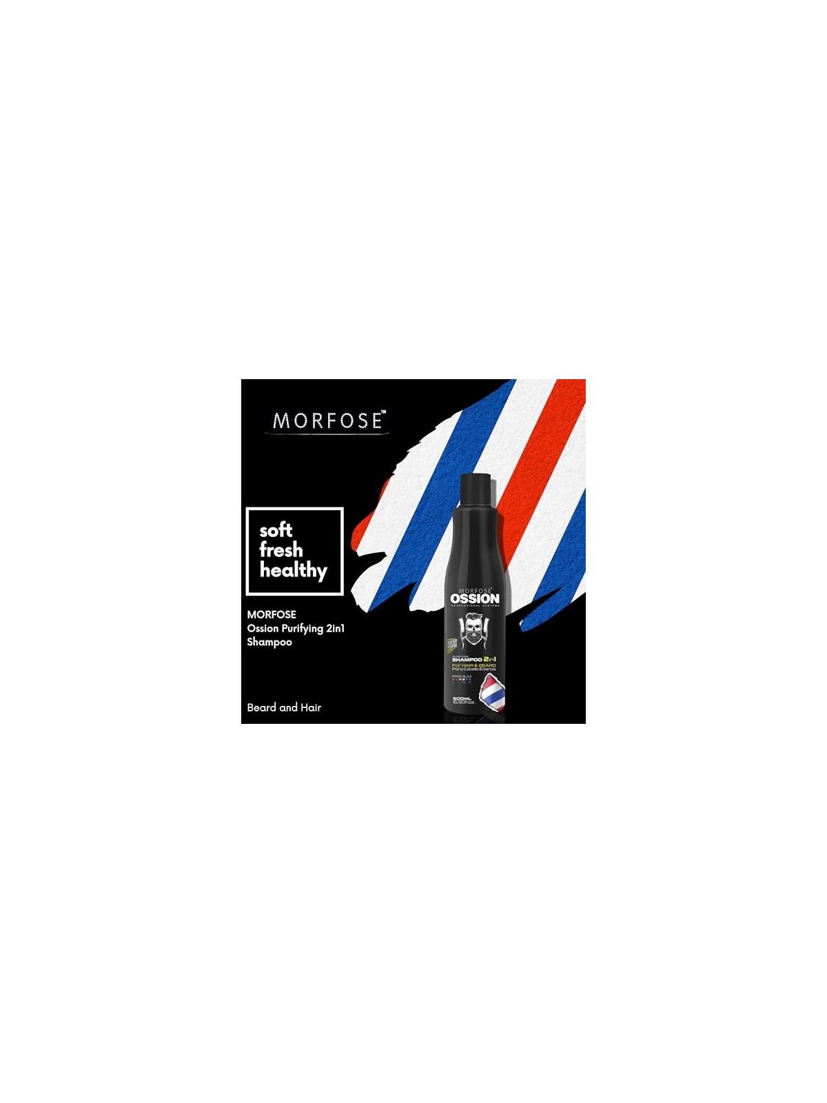 Shampoo 2in1 purificante per capelli e barba 500ml