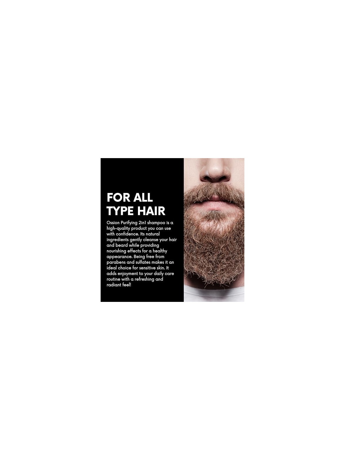 Shampoo 2in1 purificante per capelli e barba 500ml