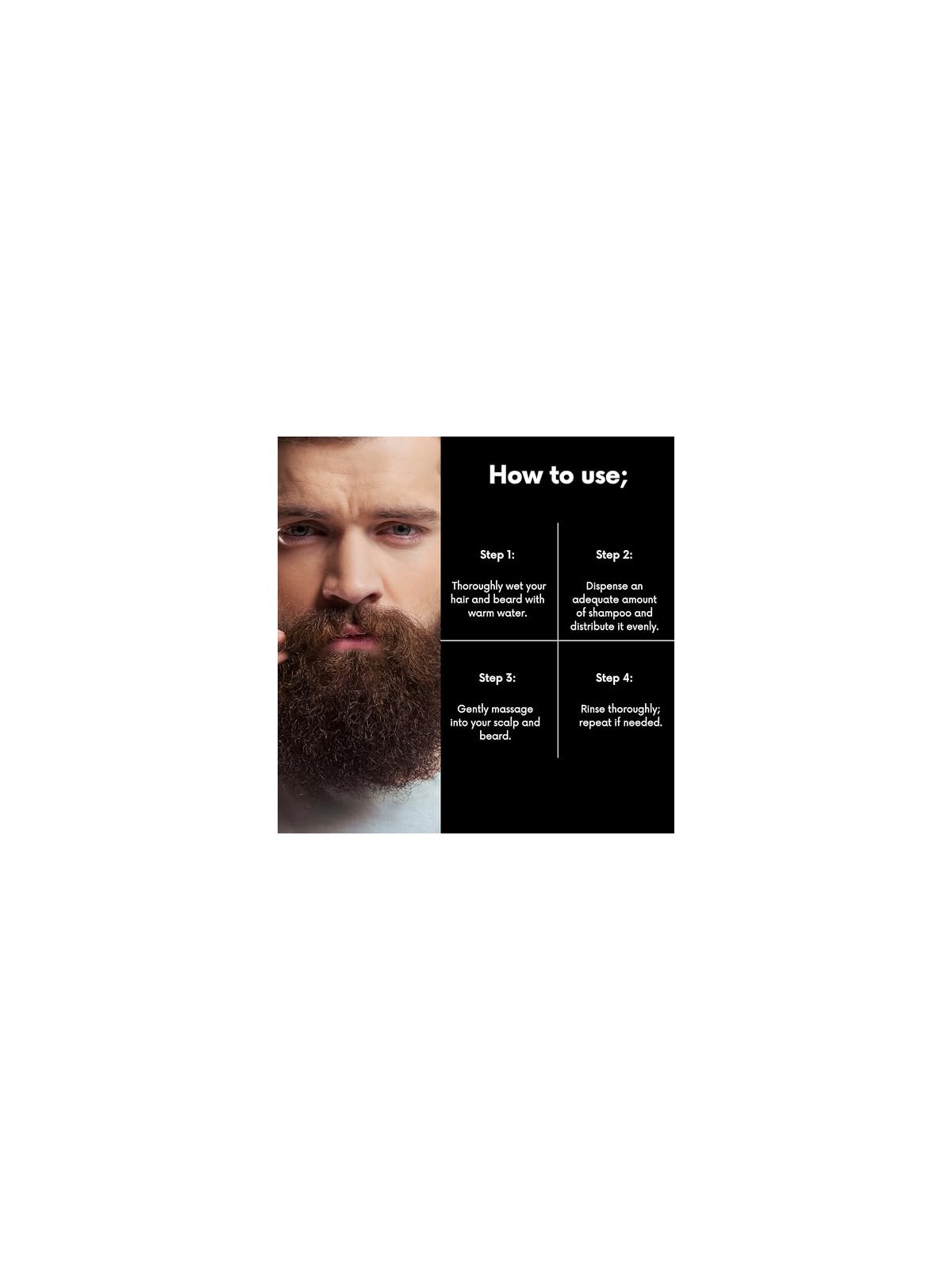 Shampoo 2in1 purificante per capelli e barba 500ml