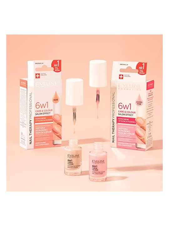 Nail Therapy Professional 6in1 Care & Color balsamo per unghie donante colore Shimmer Pink 5ml