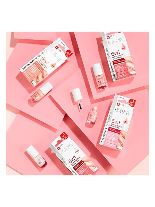 Nail Therapy Professional 6in1 Care & Color balsamo per unghie donante colore Shimmer Pink 5ml
