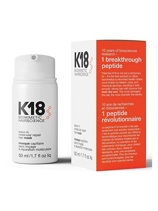 K18 Leave-In Molecular Repair Hair Mask cura dei capelli senza risciacquo per capelli molto secchi e danneggiati 50ml donna K18 