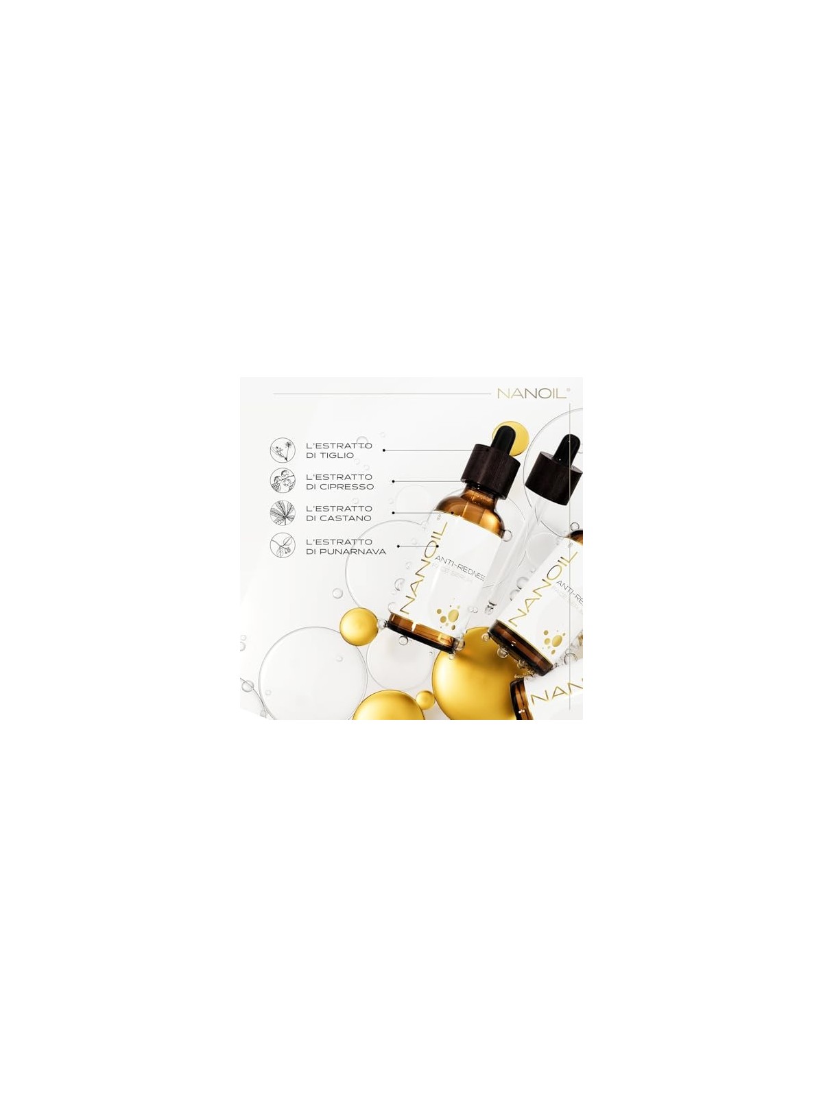Nanoil Siero Viso AntiRossore Siero illuminante contro gli arrossamenti donna 50ml