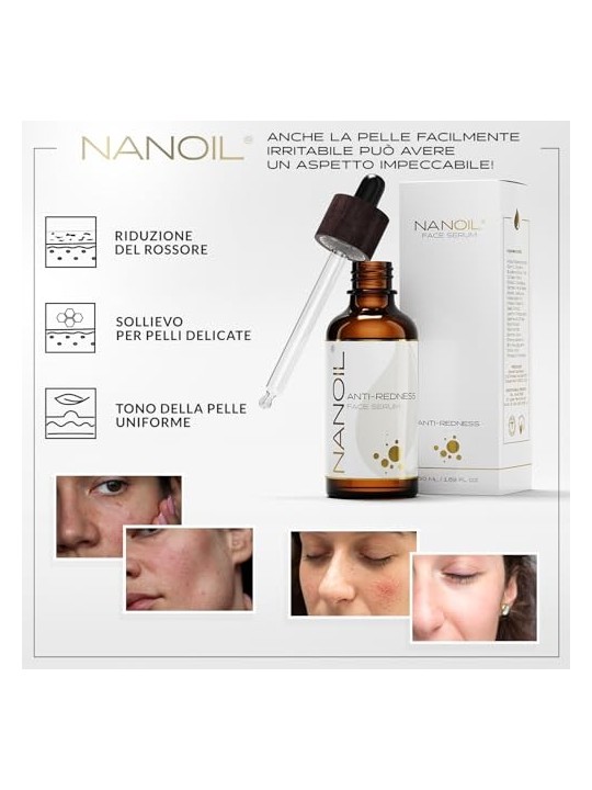 Nanoil Siero Viso AntiRossore Siero illuminante contro gli arrossamenti donna 50ml