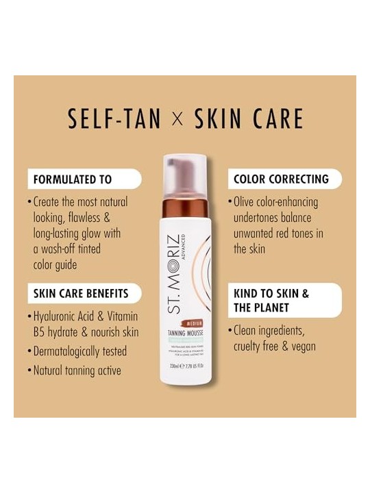 Mousse Abbronzante Correttore Colore Medio 200ml Unisex
