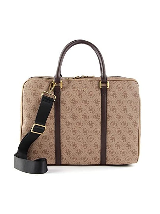 Borsa da Lavoro Guess Vezzola in Poliuretano Marrone uomo