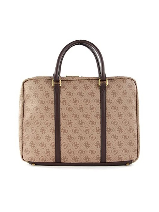 Borsa da Lavoro Guess Vezzola in Poliuretano Marrone uomo