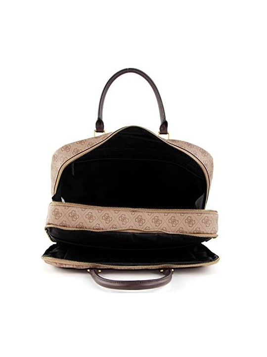 Borsa da Lavoro Guess Vezzola in Poliuretano Marrone uomo
