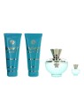 Versace Dylan Turquoise Giftset 305ml eau de toilette Spray 100ml-eau de toilette Spray 5ml-Body Gel 100ml-Shower Gel 100ml