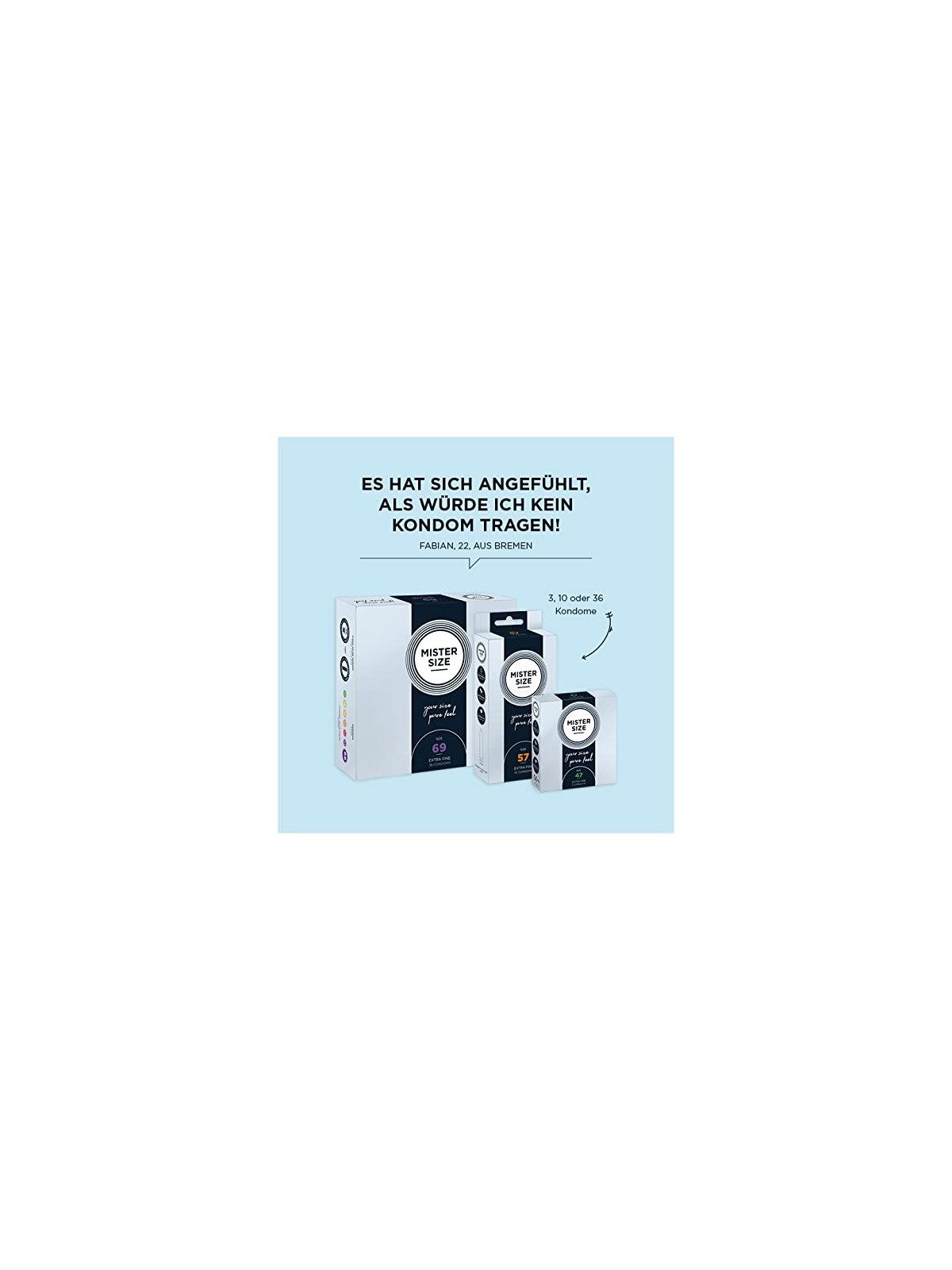 Preservativi MISTER SIZE 60mm 64mm 69mm 3 pz