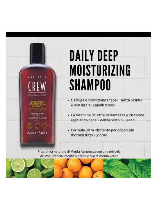 American Crew Shampoo idratante profondo quotidiano uomo 250ml