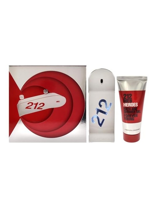 Carolina Herrera 212 Men Heroes Gift Set 90ml EDT  100ml Shower Gel