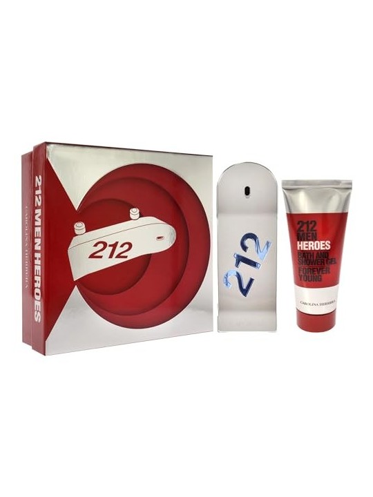 Carolina Herrera 212 Men Heroes Gift Set 90ml EDT  100ml Shower Gel