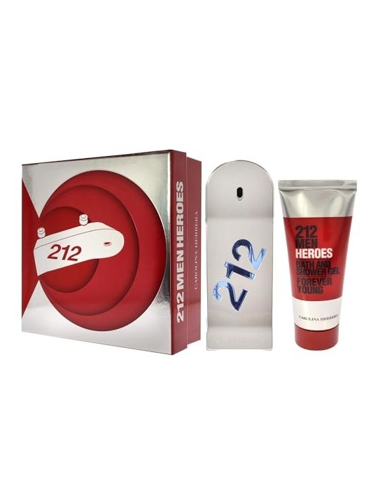 Carolina Herrera 212 Men Heroes Gift Set 90ml EDT  100ml Shower Gel