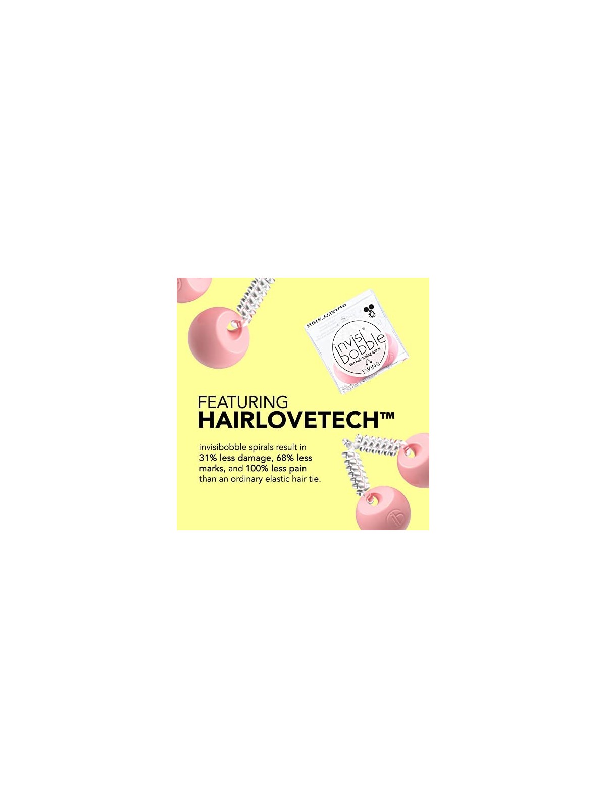 Invisibobble Twins Hang Pack Prima Ballerina Fascia per capelli con palline donna