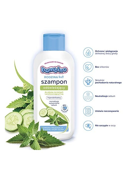 Shampoo rinfrescante per capelli normali e grassi 400ml