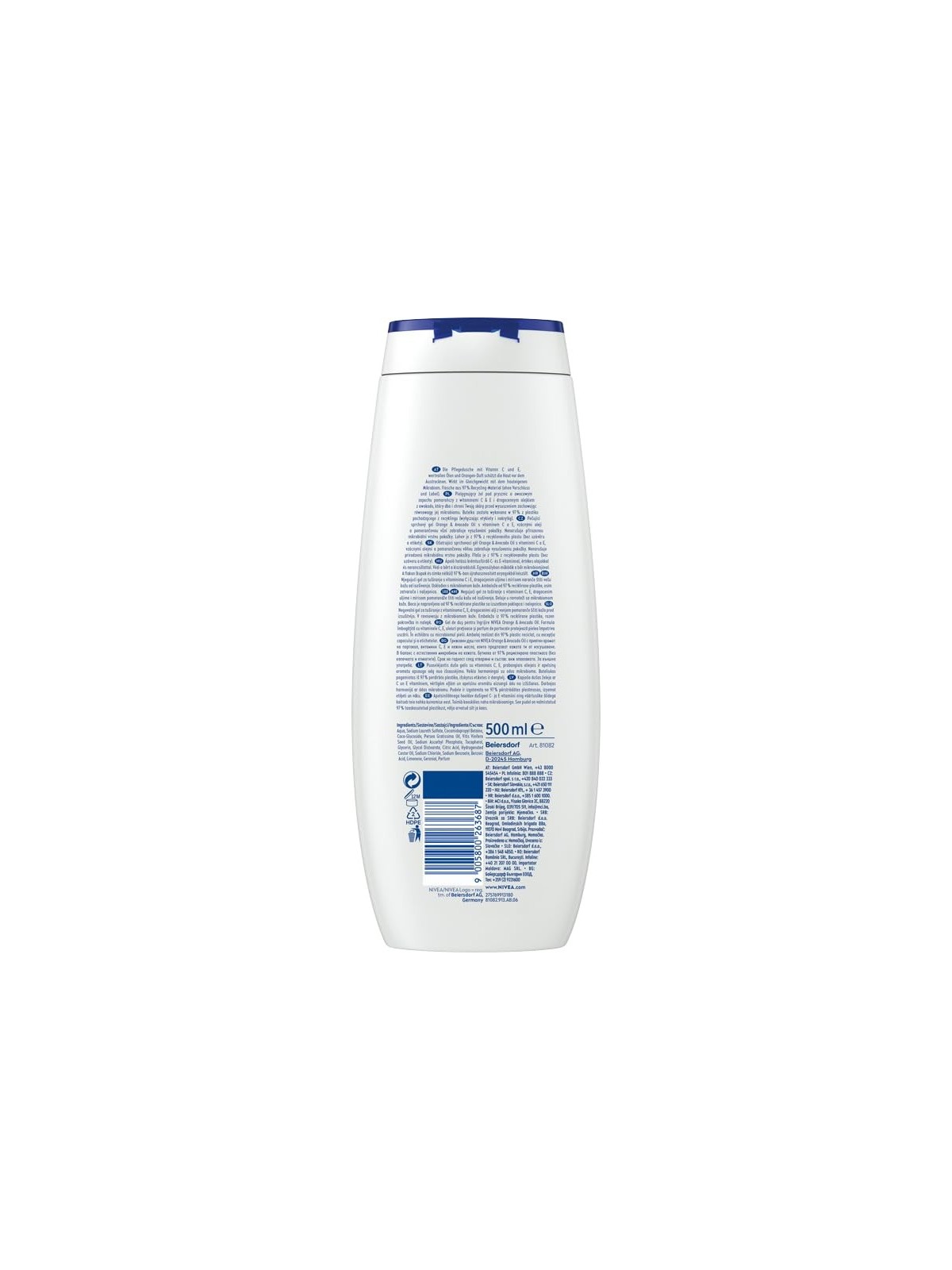 Nivea Orange & Avocado Oil Care Shower gel doccia nutriente 500ml