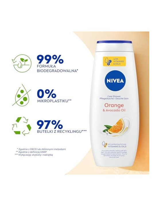 Nivea Orange & Avocado Oil Care Shower gel doccia nutriente 500ml