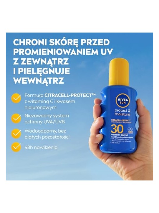 NIVEA Sun Protect Moisture balsamo solare spray idratante SPF30 200ml