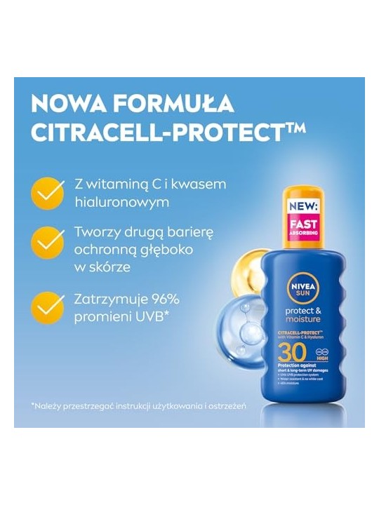 NIVEA Sun Protect Moisture balsamo solare spray idratante SPF30 200ml