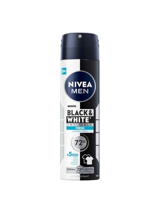 NIVEA Men BlackWhite Invisible Fresh spray antitraspirante 150ml