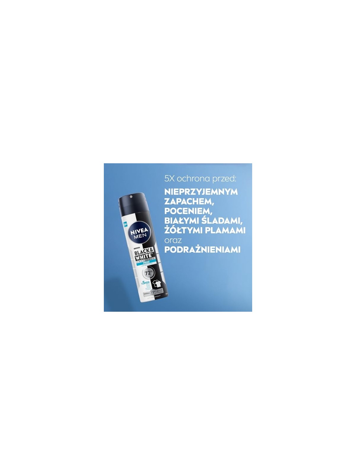 NIVEA Men BlackWhite Invisible Fresh spray antitraspirante 150ml