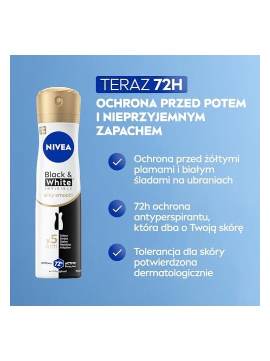 NIVEA BlackWhite Invisible Silky Smooth spray antitraspirante 150ml