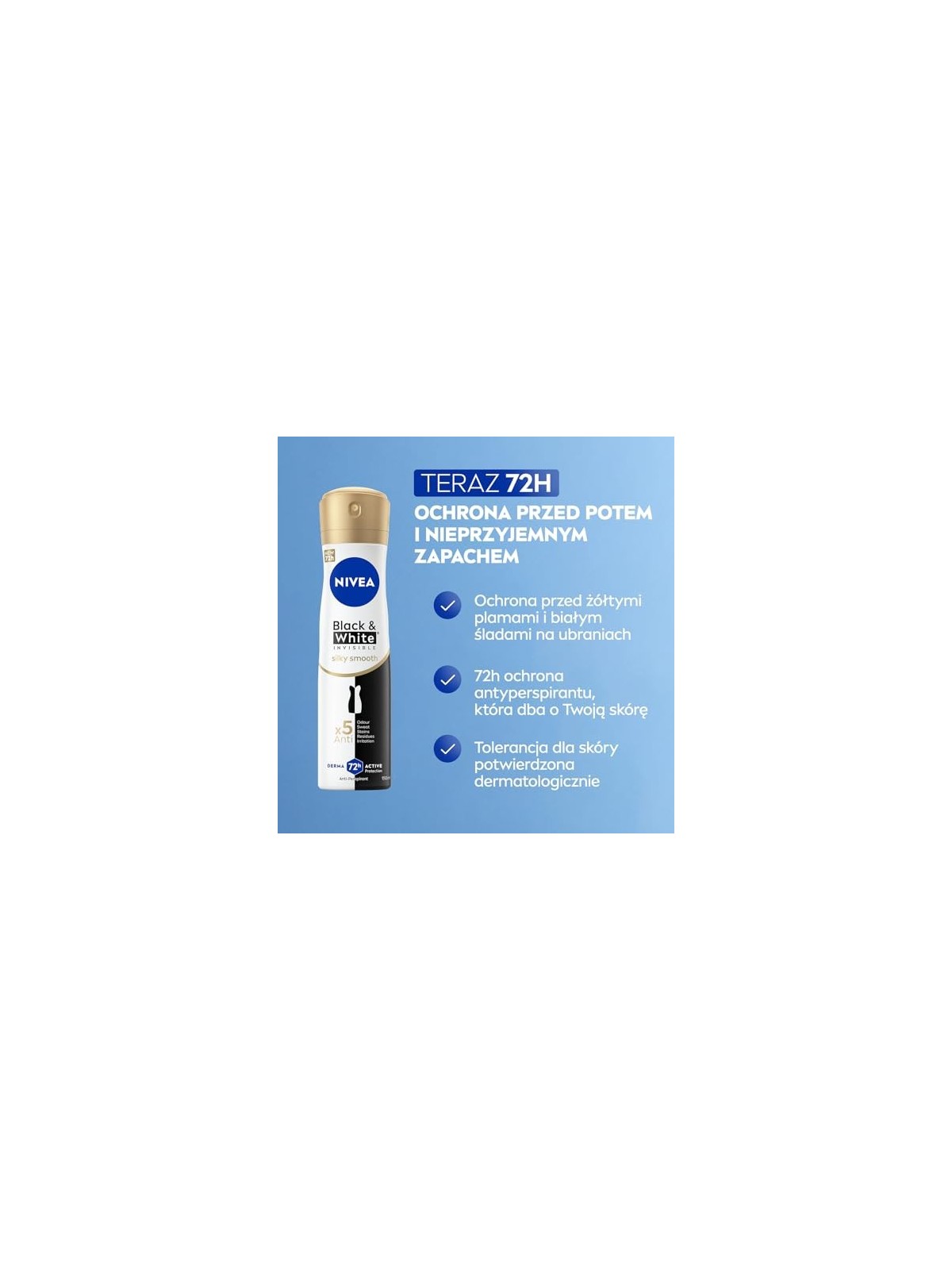 NIVEA BlackWhite Invisible Silky Smooth spray antitraspirante 150ml