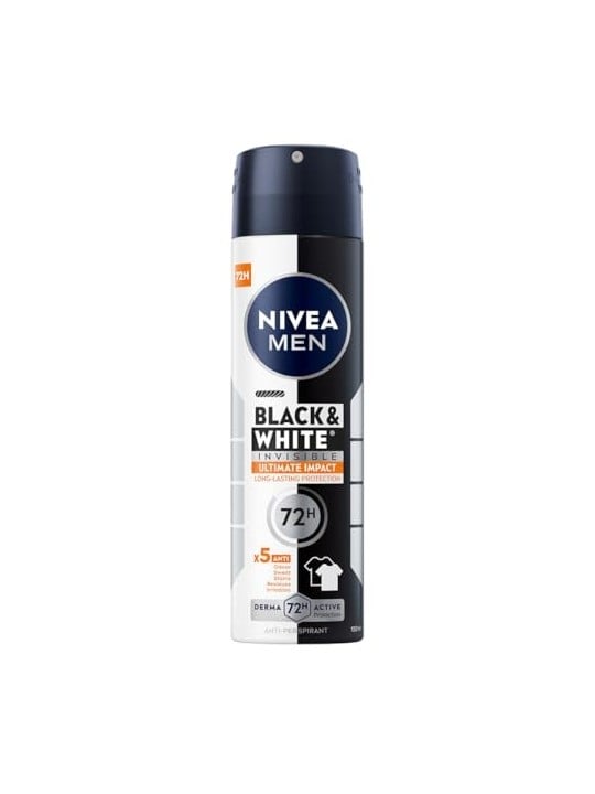 NIVEA Men Black White Invisible Ultimate Impact spray antitraspirante 150ml