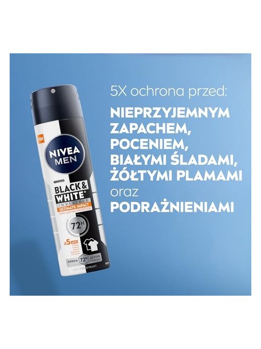NIVEA Men Black White Invisible Ultimate Impact spray antitraspirante 150ml