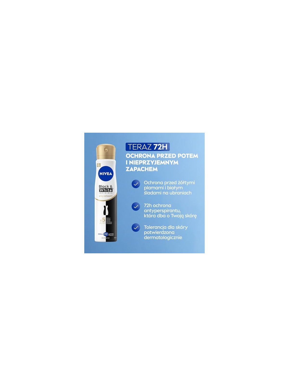 NIVEA Black & White Invisible Silky Smooth spray antitraspirante 250ml