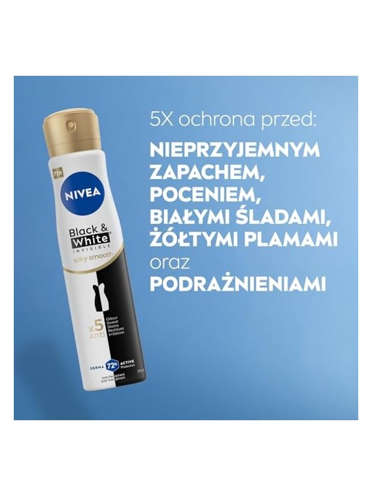 NIVEA Black & White Invisible Silky Smooth spray antitraspirante 250ml