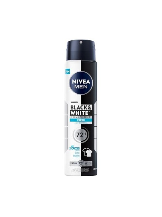 NIVEA Men Black White Invisible Fresh antitraspirante spray 48h 250ml