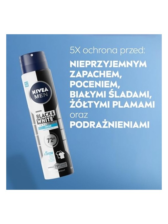 NIVEA Men Black White Invisible Fresh antitraspirante spray 48h 250ml