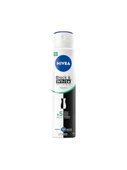 NIVEA BlackWhite Invisible Fresh spray antitraspirante 250ml