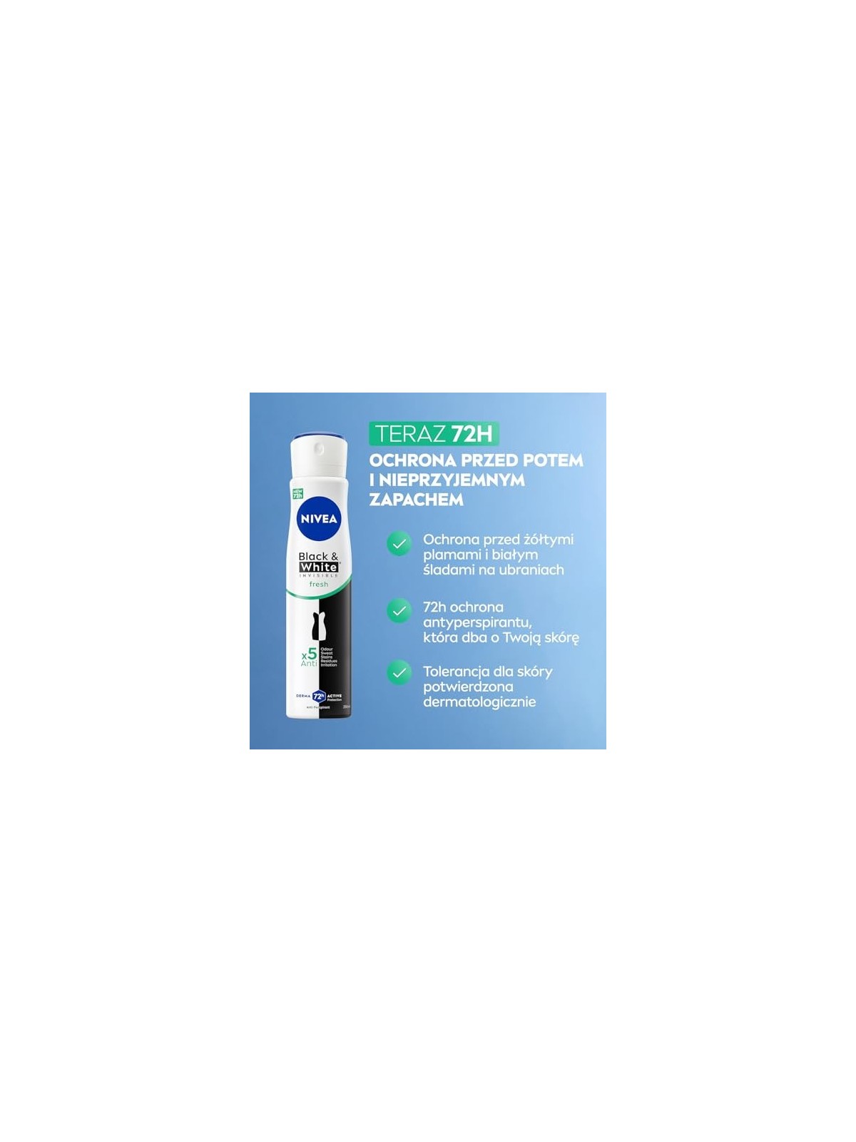 NIVEA BlackWhite Invisible Fresh spray antitraspirante 250ml