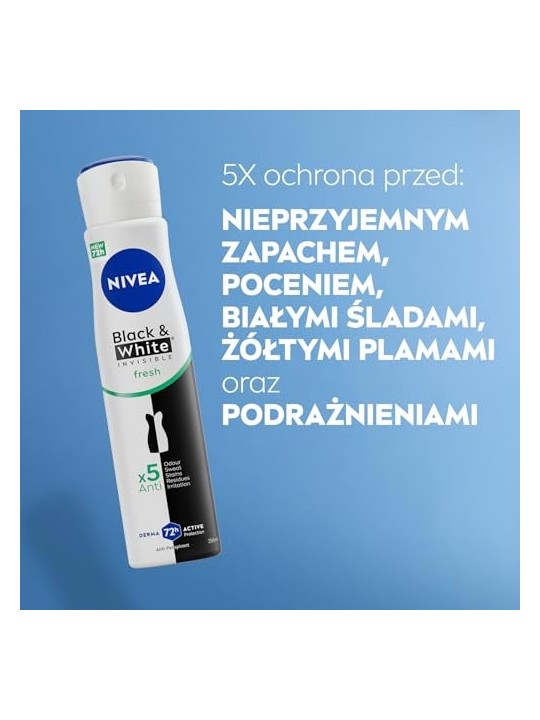 NIVEA BlackWhite Invisible Fresh spray antitraspirante 250ml