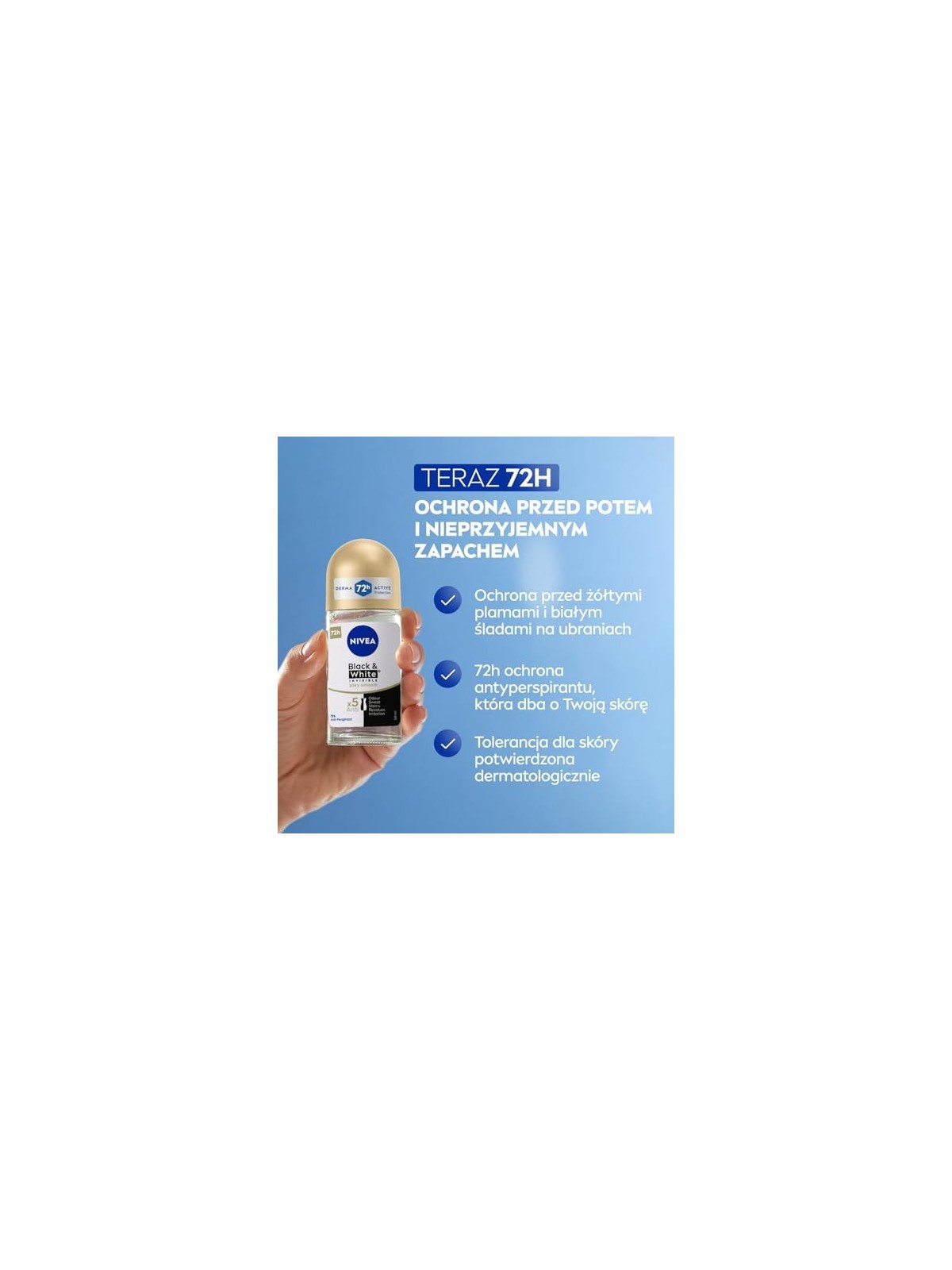 NIVEA BlackWhite Invisible Silky Smooth antitraspirante rollon 50ml