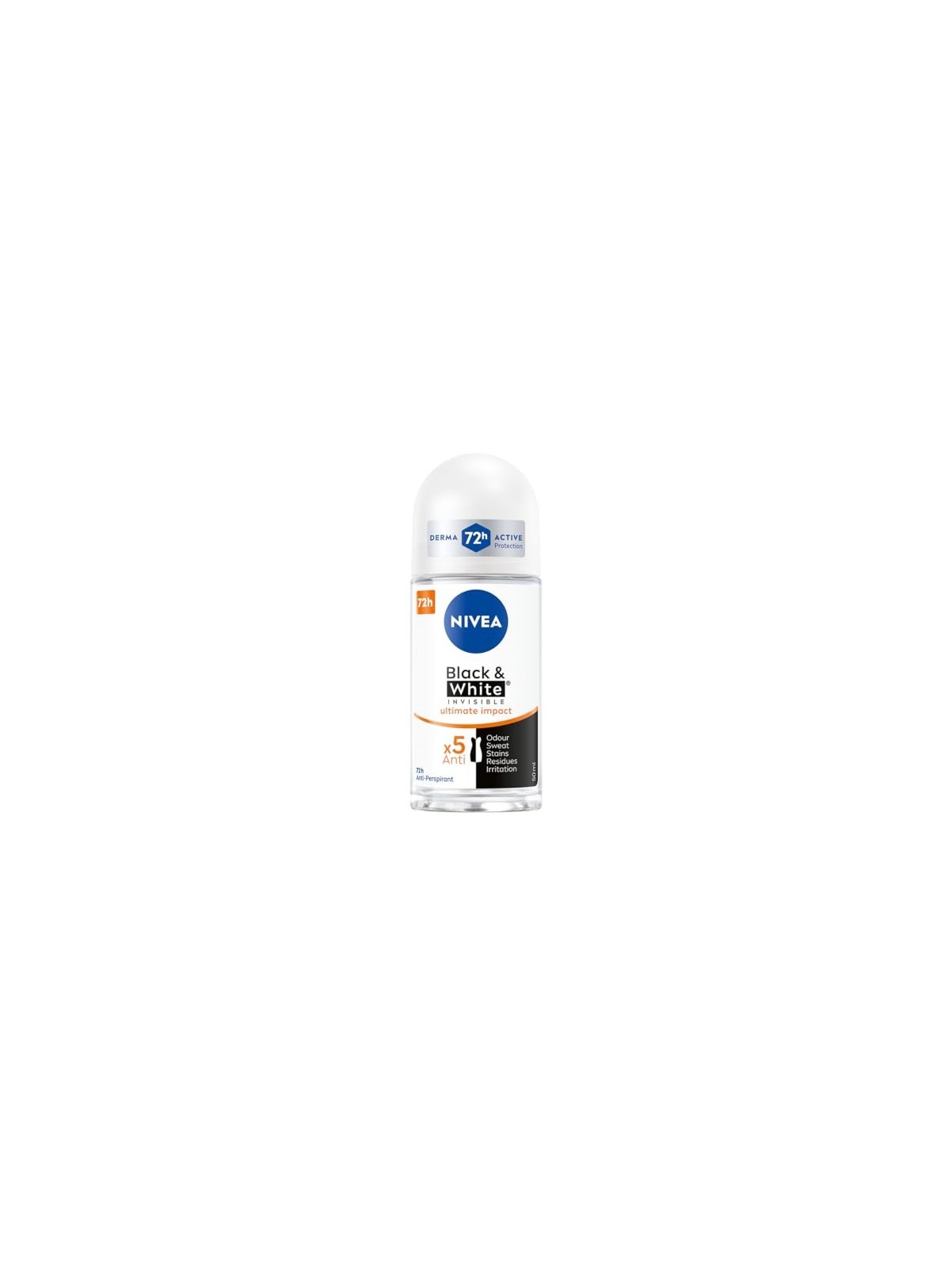 NIVEA Black & White Invisible Ultimate Impact Antitraspirante femminile roll-on 50ml