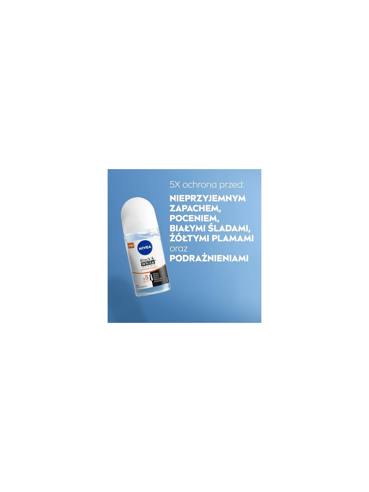 NIVEA Black & White Invisible Ultimate Impact Antitraspirante femminile roll-on 50ml