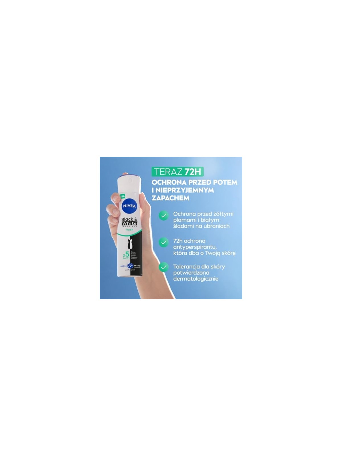 NIVEA Black White Invisible Fresh spray antitraspirante 48H 150ml
