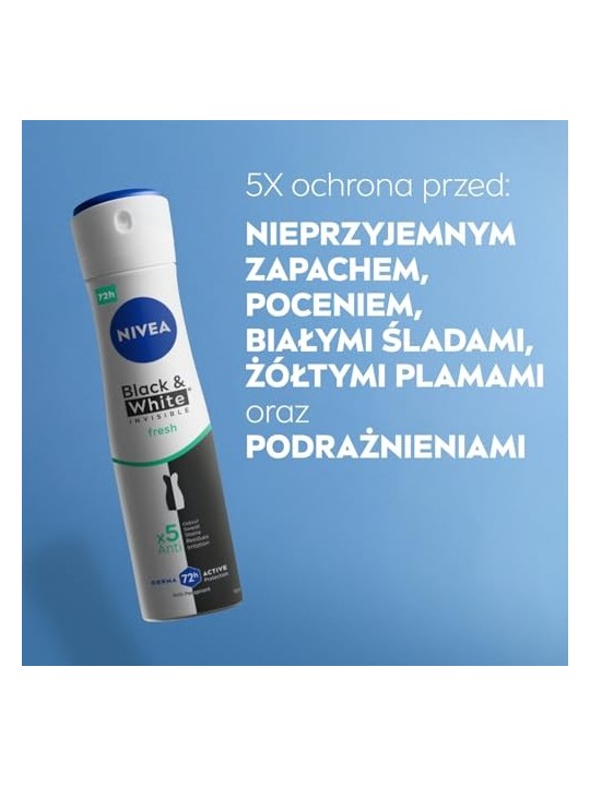 NIVEA Black White Invisible Fresh spray antitraspirante 48H 150ml