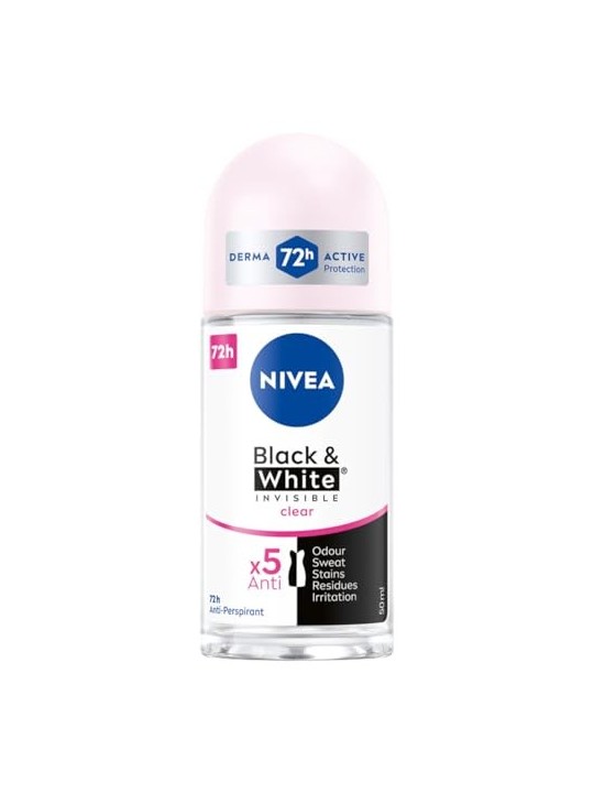 NIVEA Invisible BlackWhite antitraspirante rollon 48H Trasparente 50ml