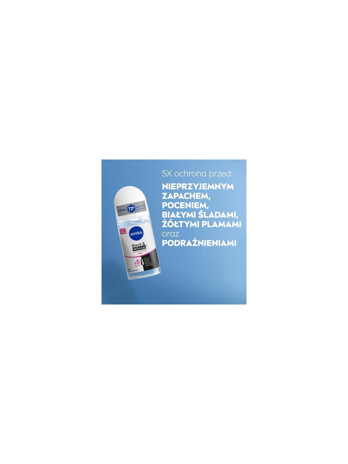 NIVEA Invisible BlackWhite antitraspirante rollon 48H Trasparente 50ml