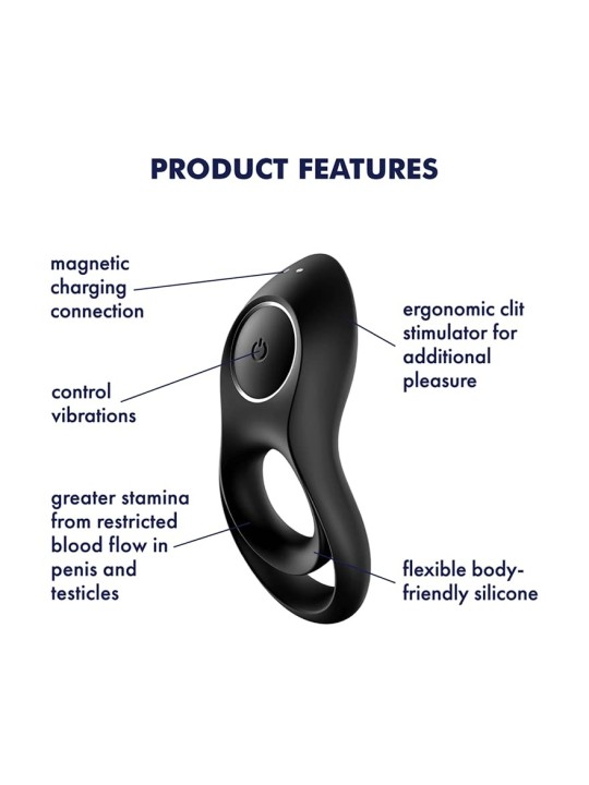 Satisfyer LEGENDARY DUO Vibrating Ring Black 1UN