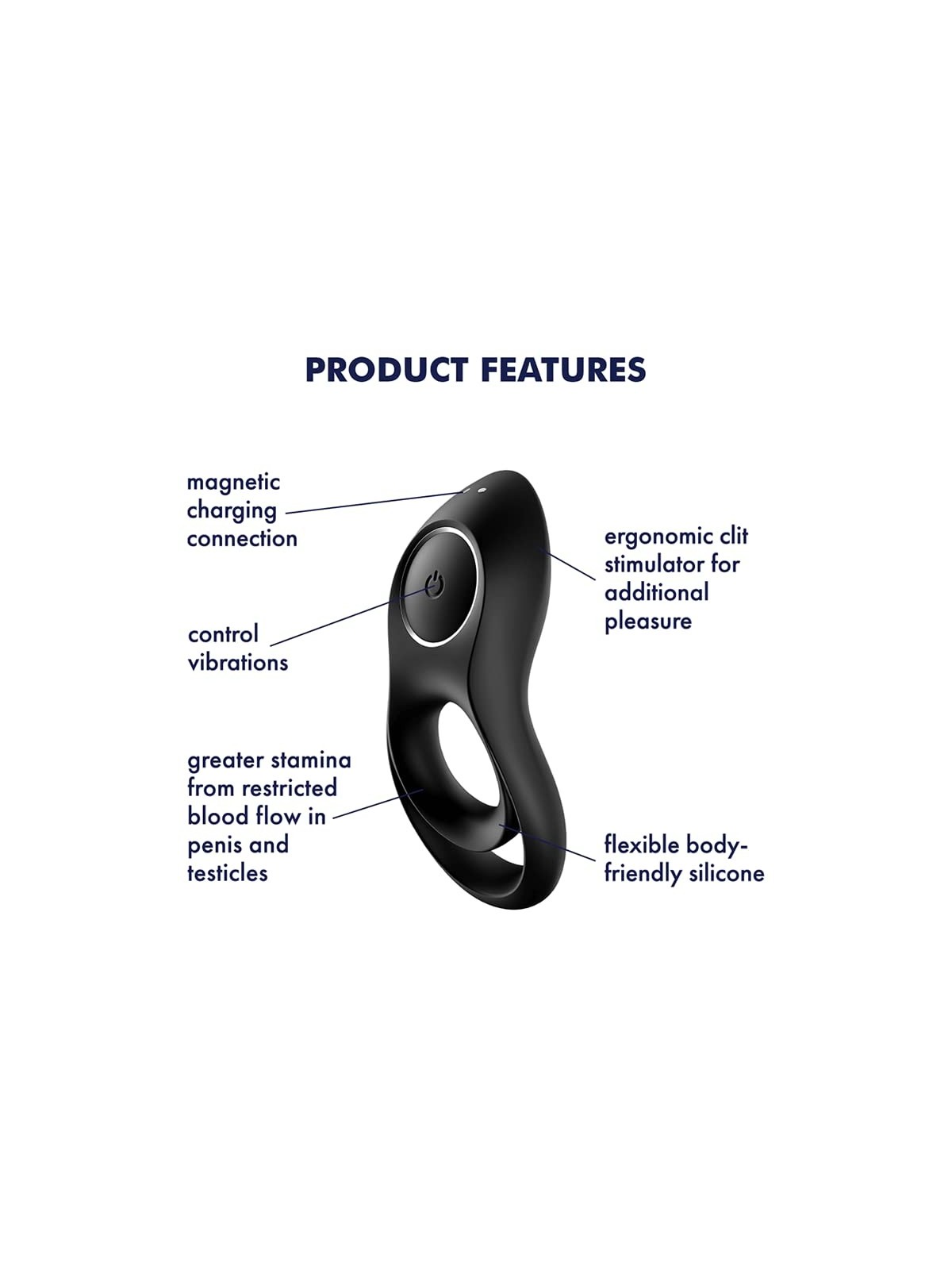 Satisfyer LEGENDARY DUO Vibrating Ring Black 1UN