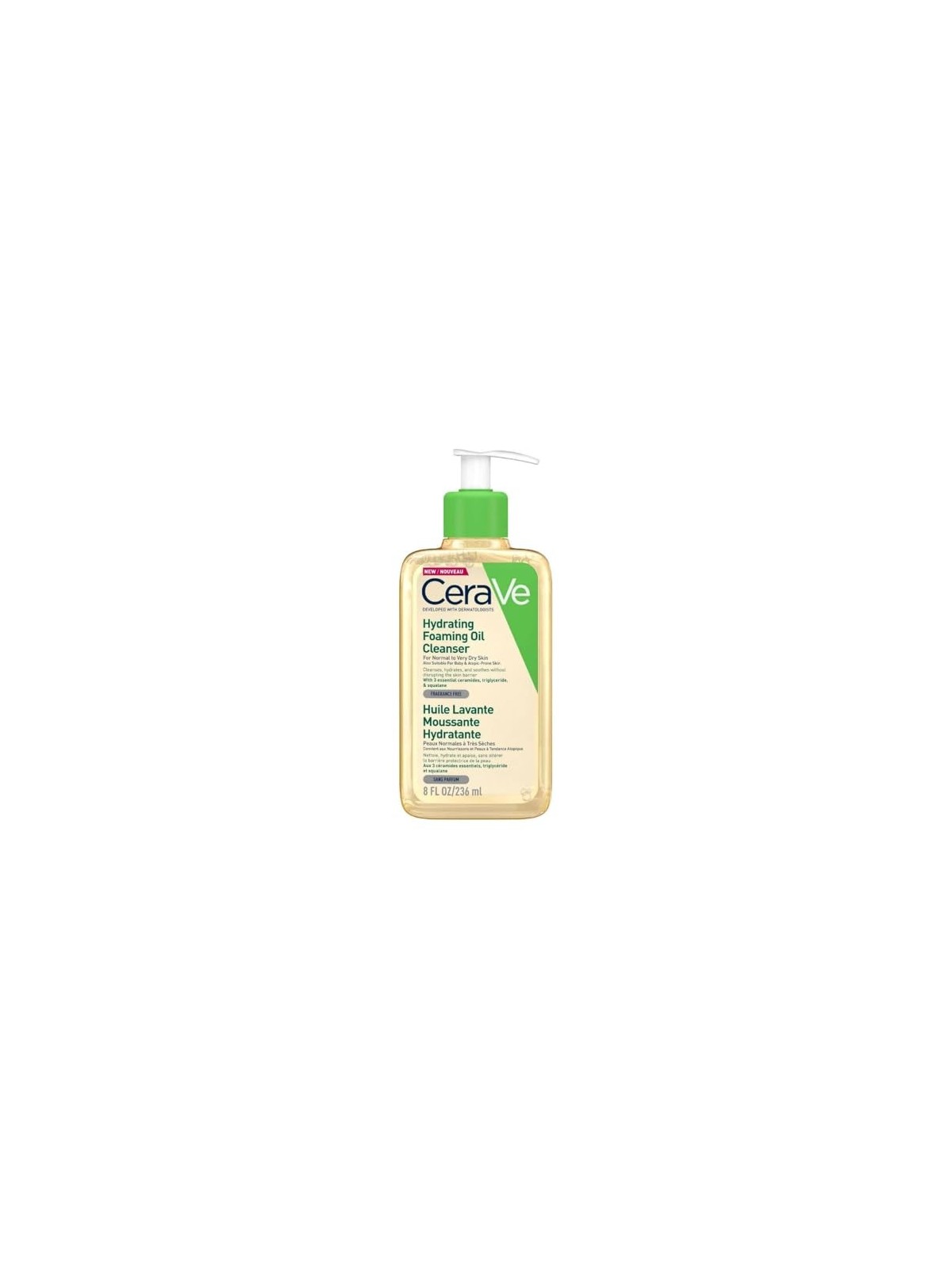 Detergente viso idratante CeraVe con olio, 236ml