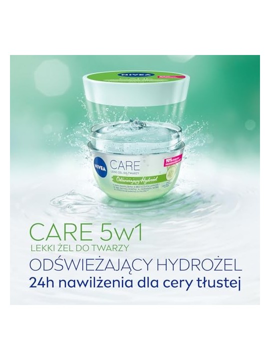 NIVEA Care Fresh Hybrid Gel crema viso gel per pelli grasse e miste con acido ialuronico 100ml