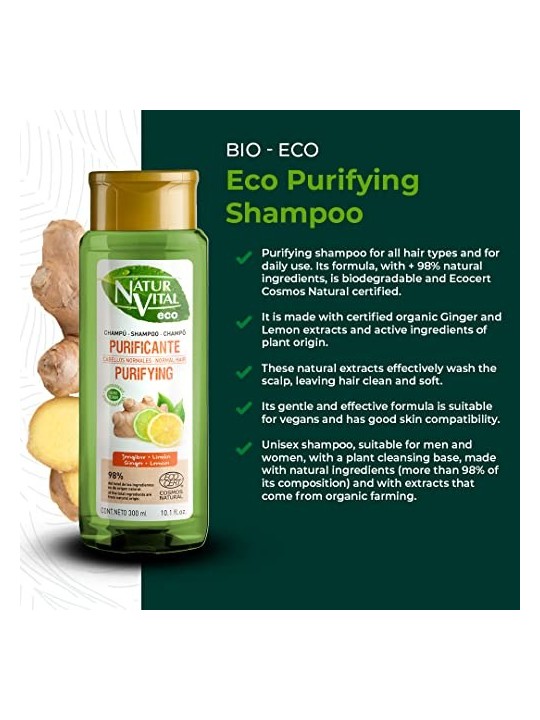 Shampoo Natur Vital ECO PURIFICANTE zenzero limone 300ml