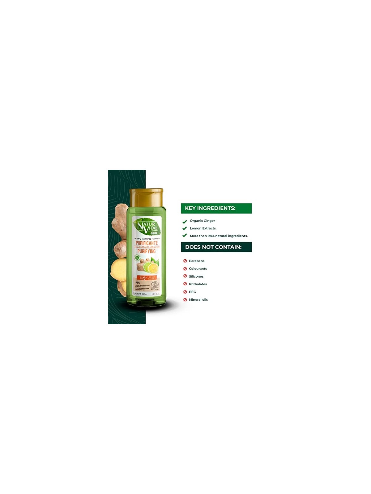 Shampoo Natur Vital ECO PURIFICANTE zenzero limone 300ml